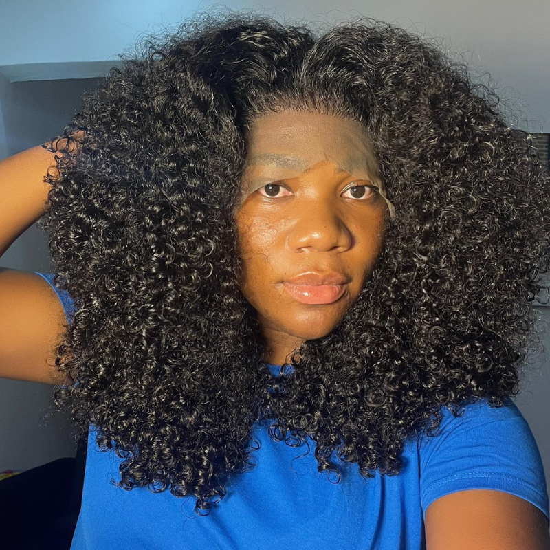 Kinky Culry BOB Wig  200 Density 13x4 Lace Frontal Curly Human Hair Wigs