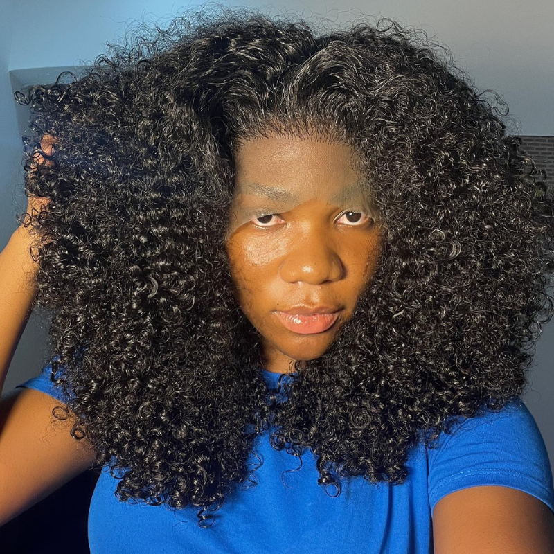 Kinky Culry BOB Wig  200 Density 13x4 Lace Frontal Curly Human Hair Wigs