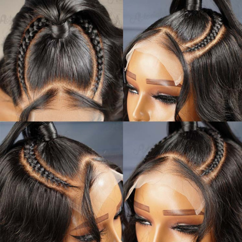 250% Density Pre-styled Half Up Half Down 13x4 13x6 Lace Frontal Straight Hair Wigs