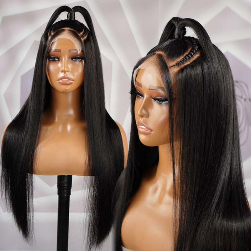 250% Density Pre-styled Half Up Half Down 13x4 13x6 Lace Frontal Straight Hair Wigs