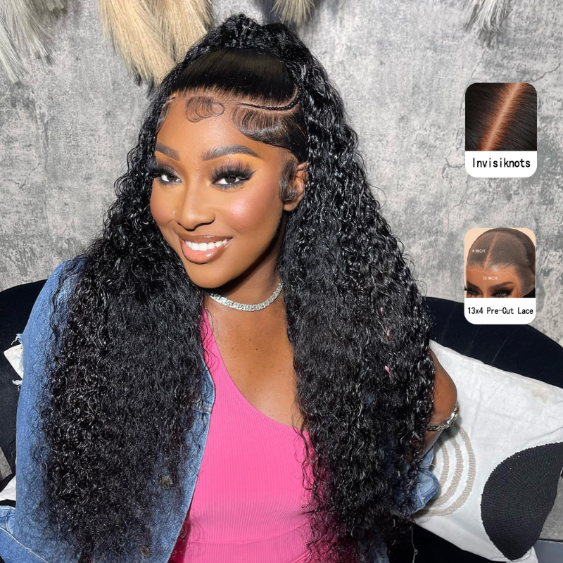 Vietnamese 13x4 Pre Plucked Pre Bleached Pre Everything Glueless Curly Human Hair Wigs