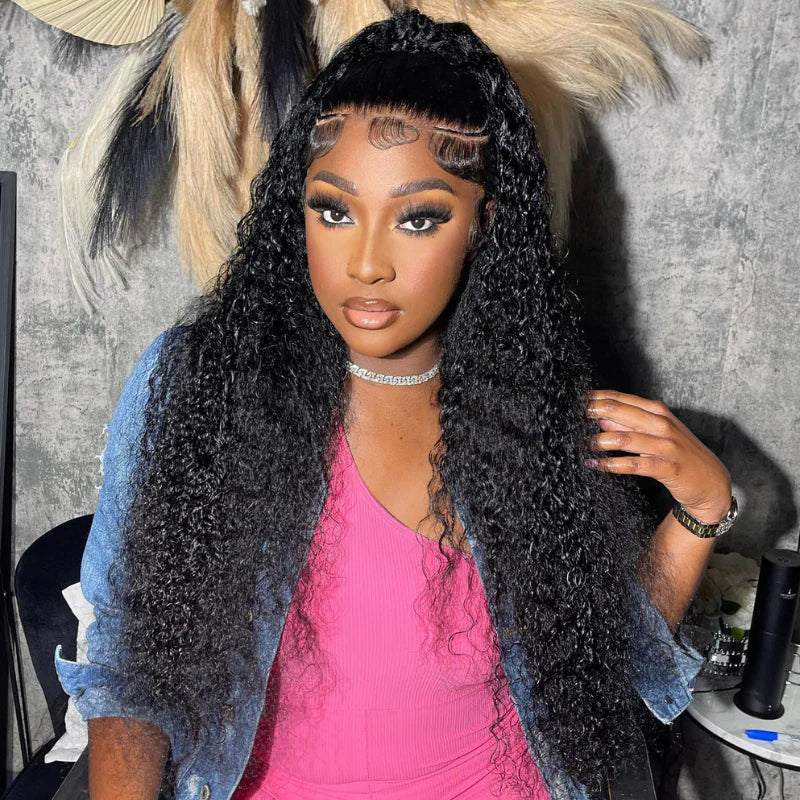 Pre Plucked Pre Bleached 13x4 Glueless Wand Curls Wig Human Hair Pre Everything Wigs