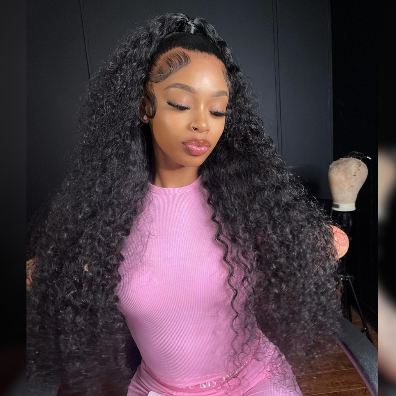 Pre Plucked Pre Everything 250 Density 13x4 Lace Front Glueless Curly Human Hair Wigs