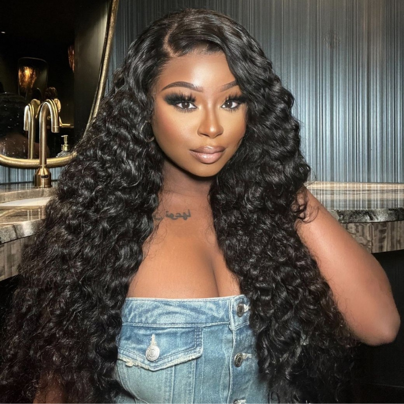 Pre Cut Pre Plucked Pre Everything Bleached Knots 13x4 Lace Front Deep Wave Curly Hair Wigs
