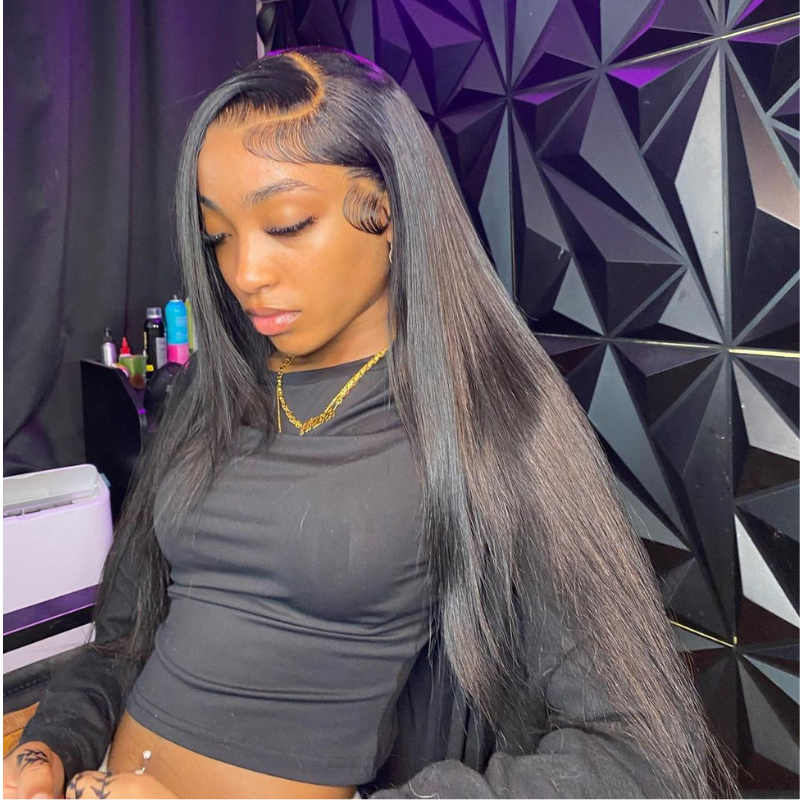 Side C Part Straight Human Hair Wig 250% Density 13x4 HD Lace Frontal Wigs