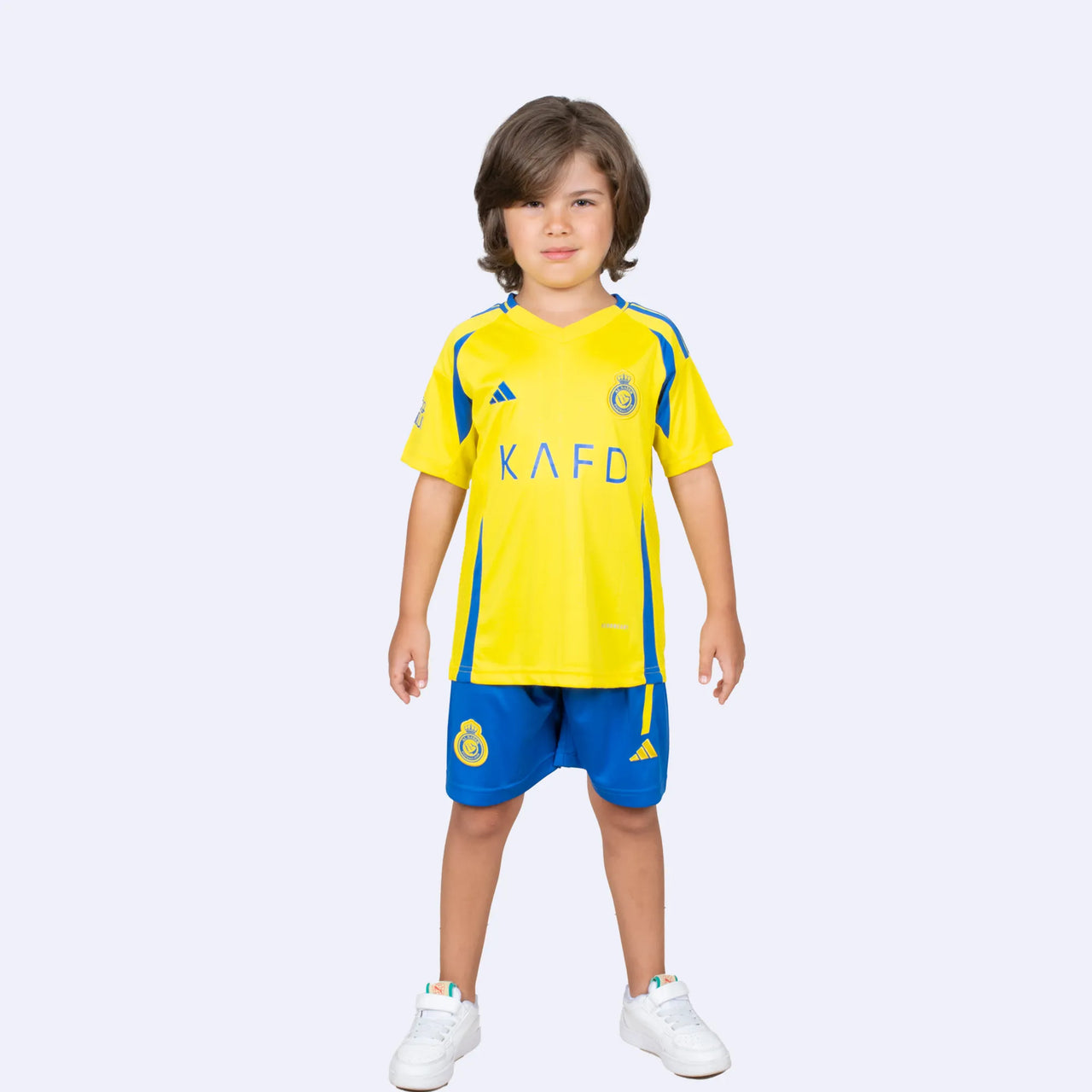 Al Nassr 2025 Yellow Ronaldo Home Kids Kit