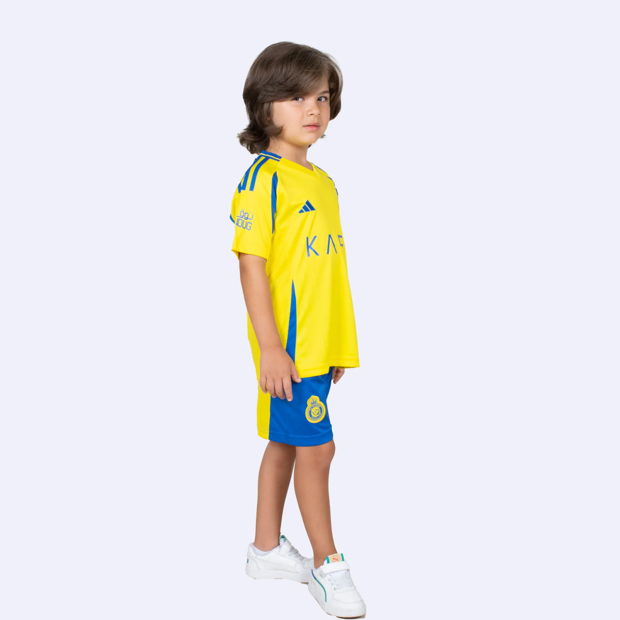Al Nassr 2025 Yellow Ronaldo Home Kids Kit