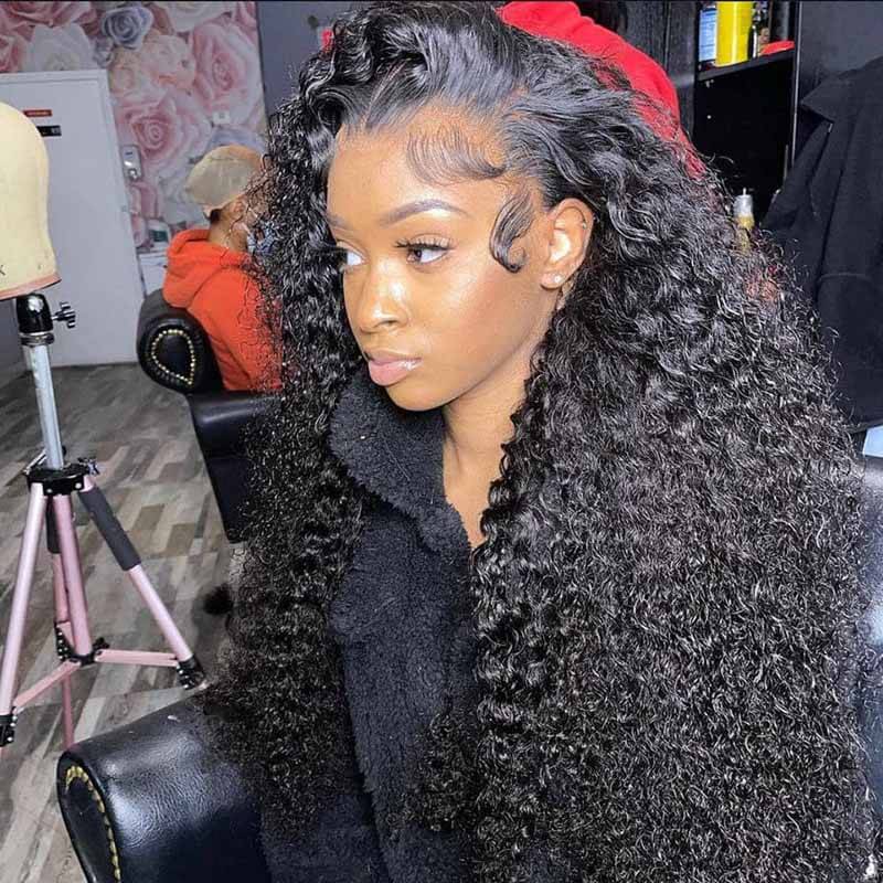 13x4 HD Transparent Water Wave Wig 200% 250% Wet And Wavy Lace Front Human Hair Wigs