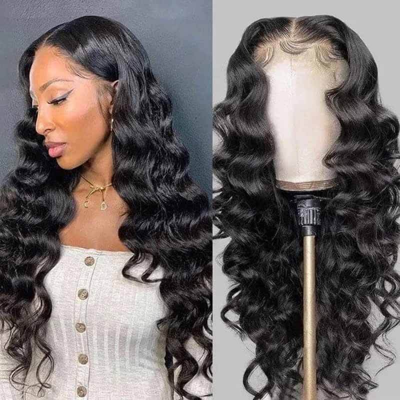 200% 250% Density Loose Wave 13x4 HD Transparent Lace Front Deep Parting High Quality Wigs Pre Plucked with Baby Hair